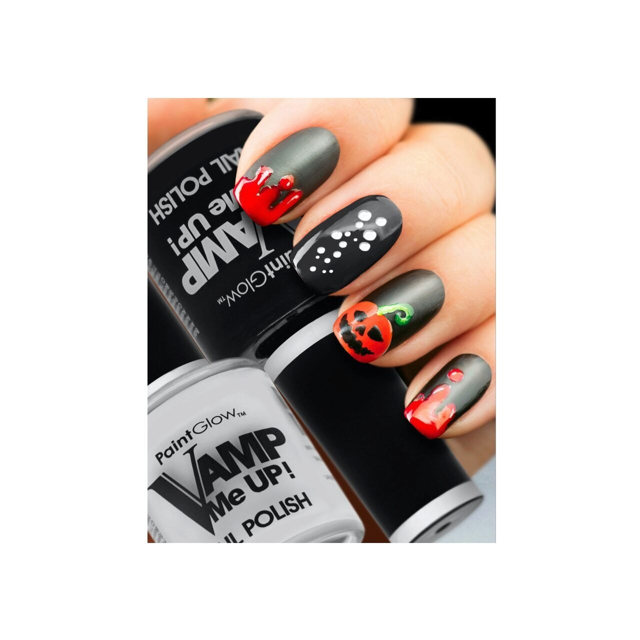 Lac de unghii Vamp Me Up! Paint Glow, negru, 12 ml - imagine 2