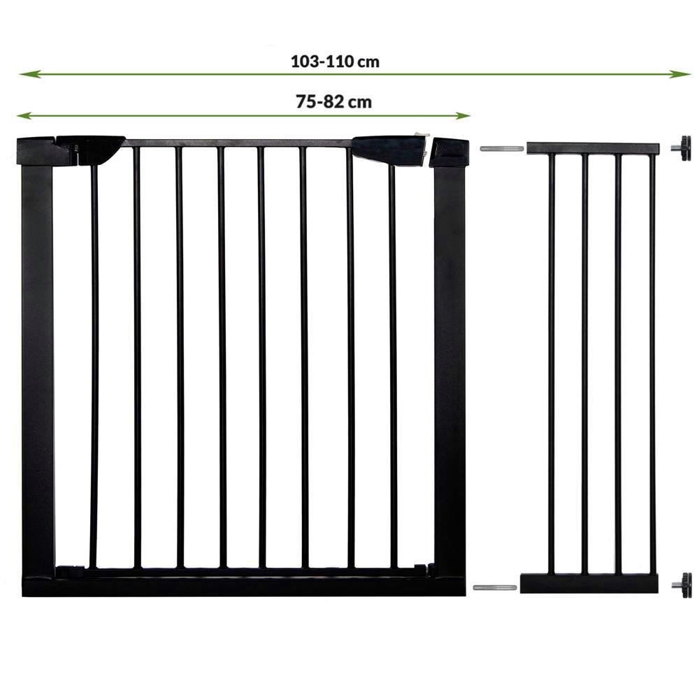 Poarta de siguranta Safety Gate pentru scari, ajustabila 103-110 cm, din otel, neagra - imagine 8