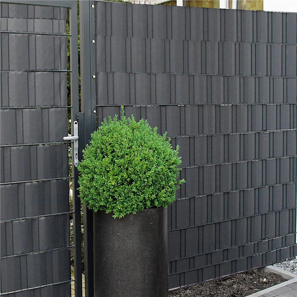 Panou de gard pentru intimitate in gradina, PVC Premium, 26 x 0.19 m, gri antracit - imagine 7