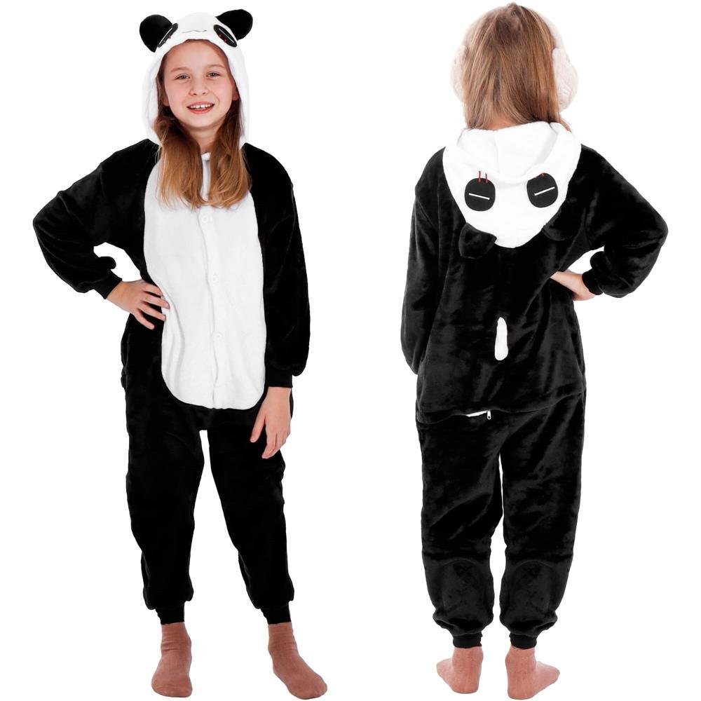 Pijama tip salopeta pentru copii, model panda, marime 125-140cm - imagine 12