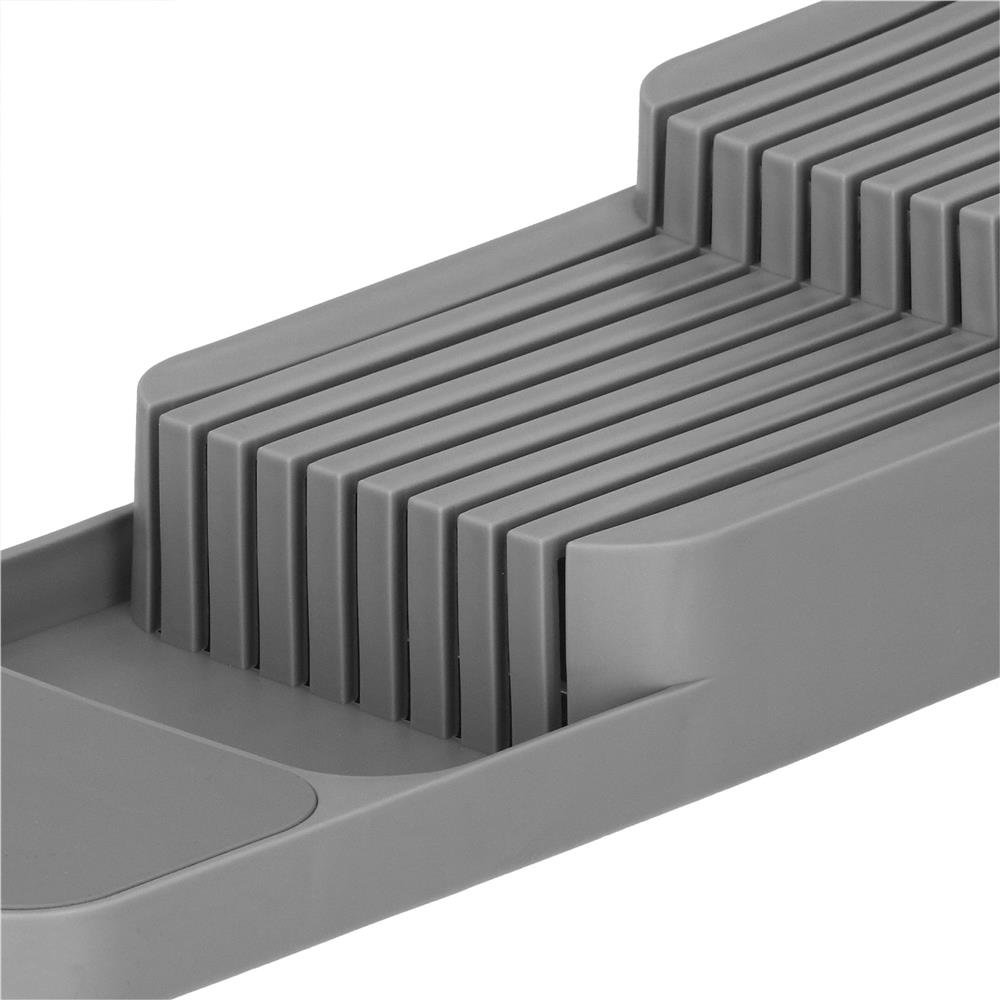 Organizator cutite pentru sertar, 9 compartimente, 40x14cm, gri - imagine 8