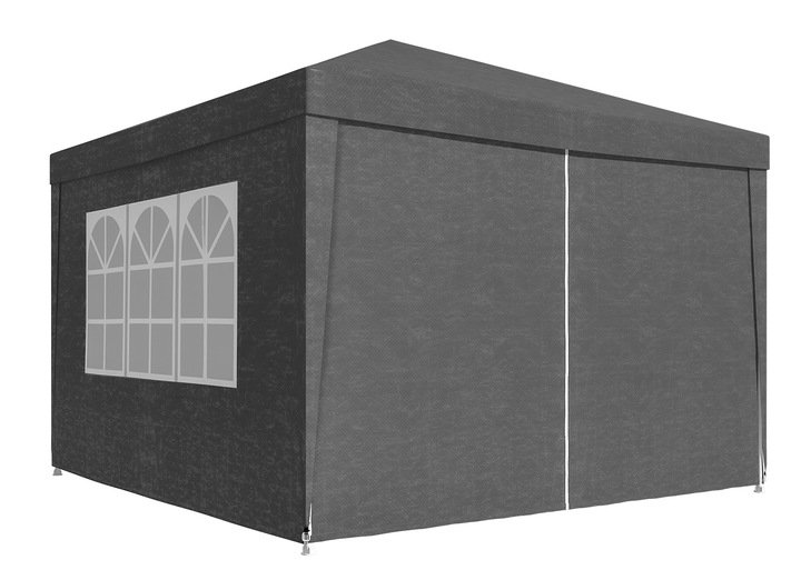 Cort pavilion de gradina, 300x300 cm, cu 4 pereti laterali cu ferestre, impermeabil cu rezistenta UV, gri - imagine 13