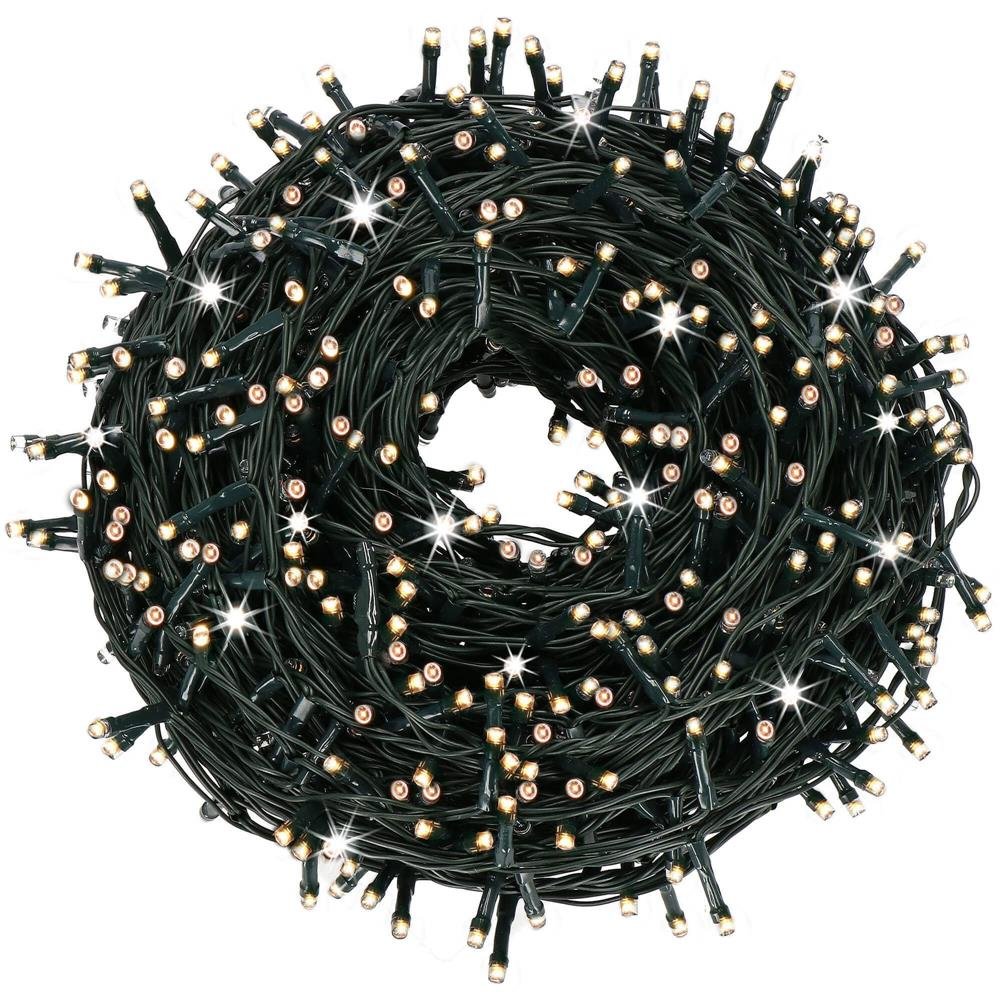 Ghirlanda luminoasa tip perdea Premium 300 LED-uri, 14,5m, 18Wati, interior/exterior, cu flash, alb cald (galben) - imagine 8