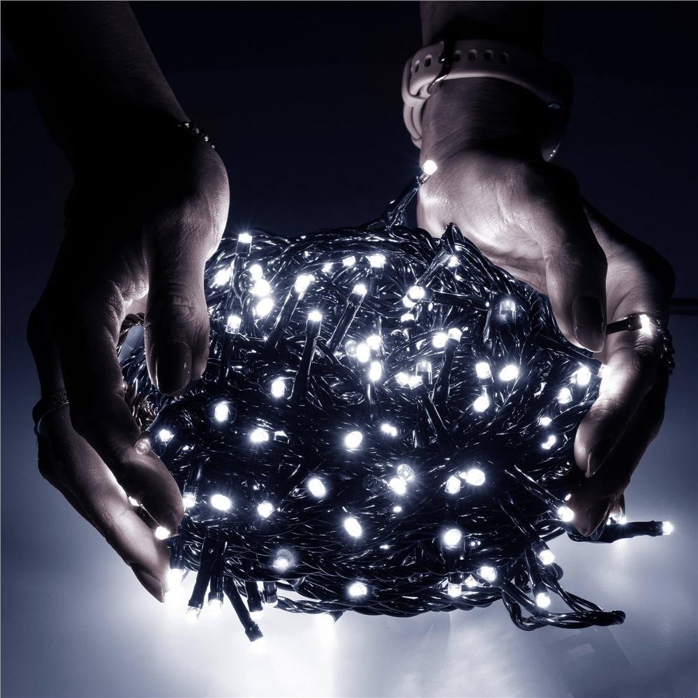 Instalatie lumini pentru bradul de Craciun, 91,5 metri, 1500 LED-uri, alb rece - imagine 9