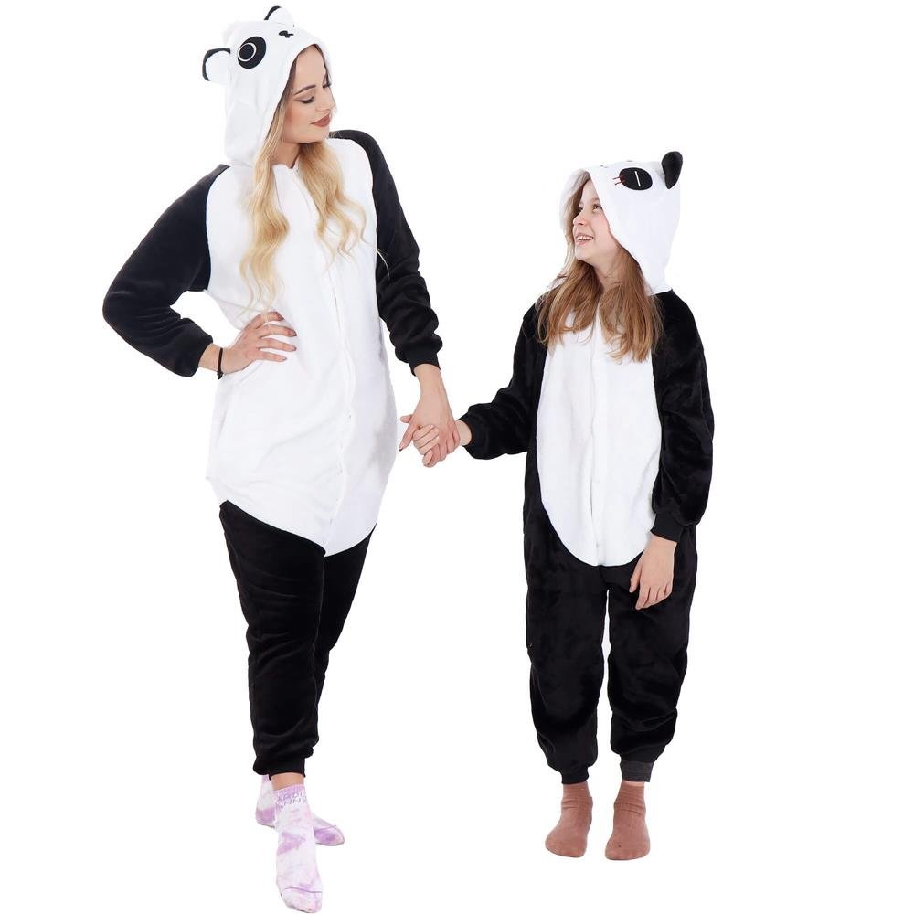 Pijama tip salopeta pentru copii, model panda, marime 125-140cm - imagine 15