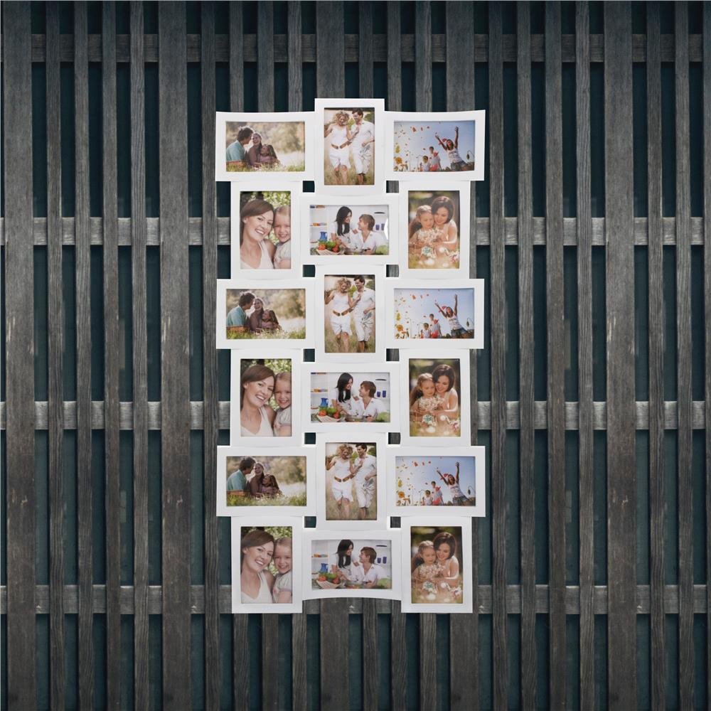 Rama foto de perete, colaj de 18 fotografii, 47x93cm, alb - imagine 14
