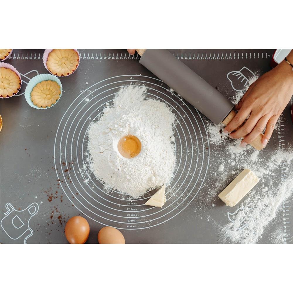 Plansa din silicon alimentar de framantat aluat, rezistenta la temperaturi ridicate, 65x45cm, gri - imagine 21