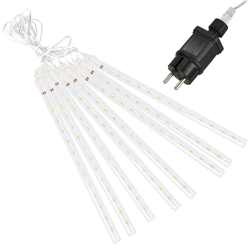 (DL) Instalatie de Craciun, 8 tuburi, 30cm, 144 LED, ploaie de meteoriti, galben - imagine 6