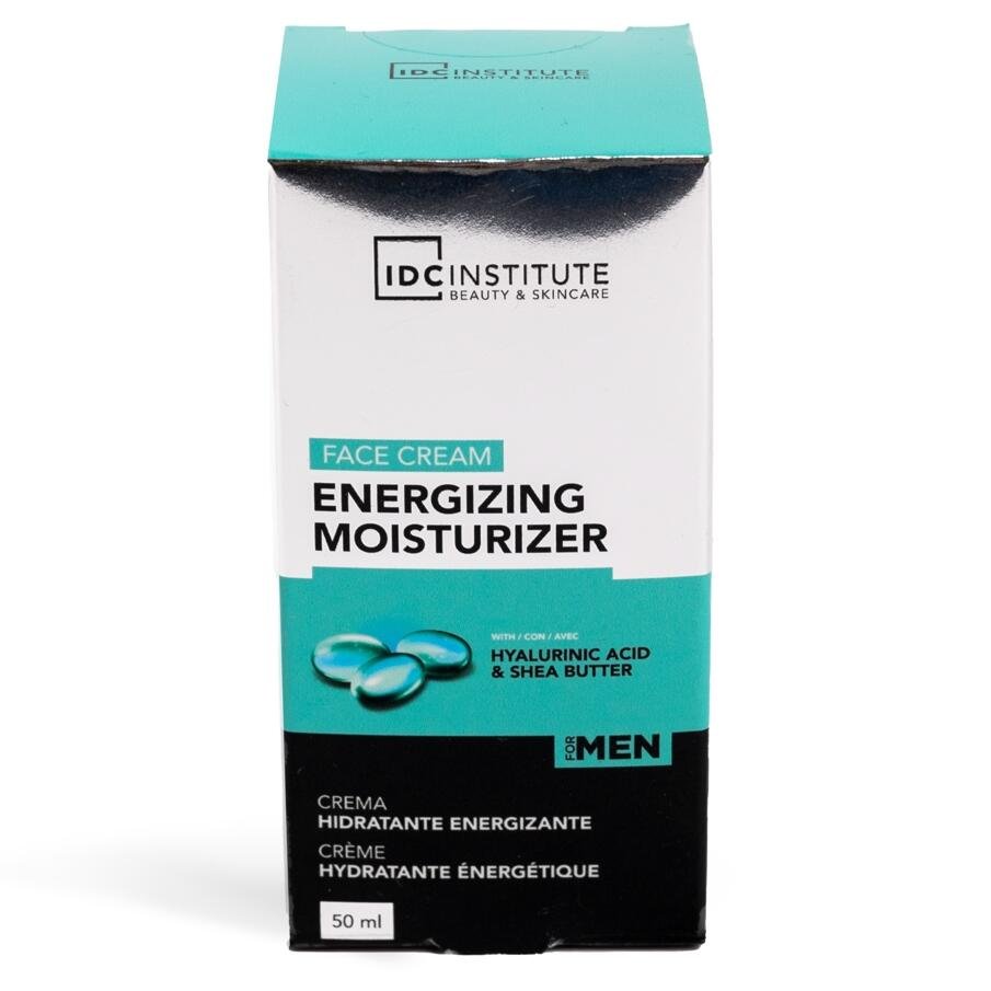 Cremă de față energizantă și hidratantă pentru bărbați cu acid hialuronic și unt de shea IDC Institute 42144, 50 ml - imagine 2