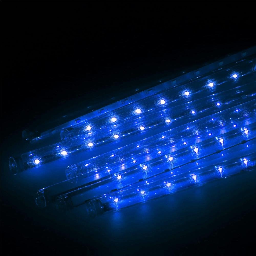 Instalatie de Craciun, 10 tuburi, 50cm, 480 LED, ploaie de meteoriti, albastru - imagine 11