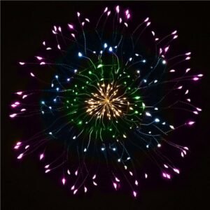 (DL) Instalatie lumina decorativa STAR cu 100 LED-uri, diametru 40cm, telecomanda, iluminare multicolora