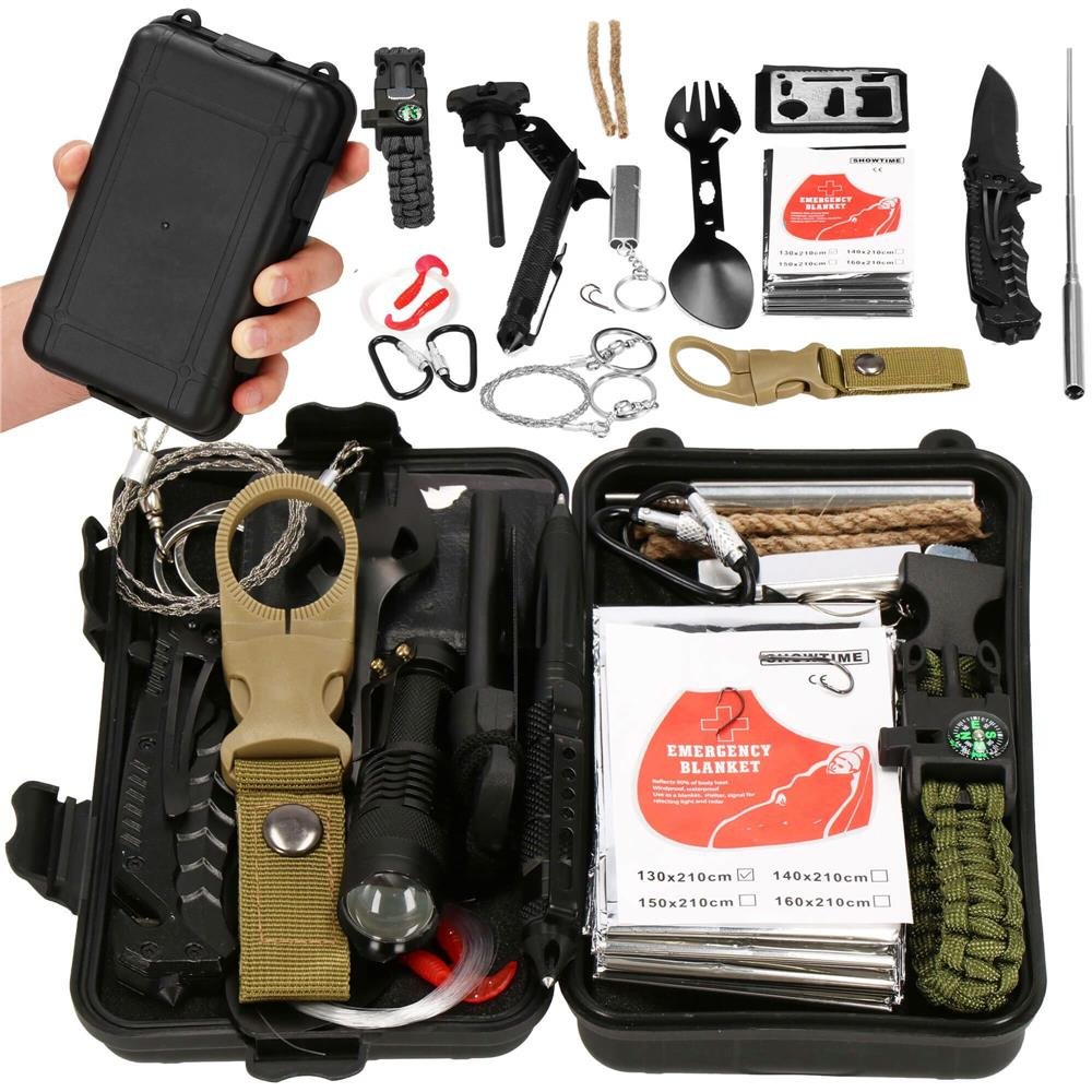 Kit de supravietuire turistic multifunctional camping, vanatoare, pescuit, 21 piese - imagine 3
