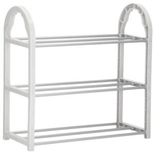 Pantofar PVC si metal, Sersimo cu 3 rafturi, 49x48cm, argintiu