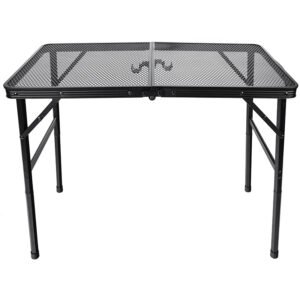 Masa pliabila metalica pentru gradina sau drumetie, 80x40x66cm, inaltime reglabila, neagra