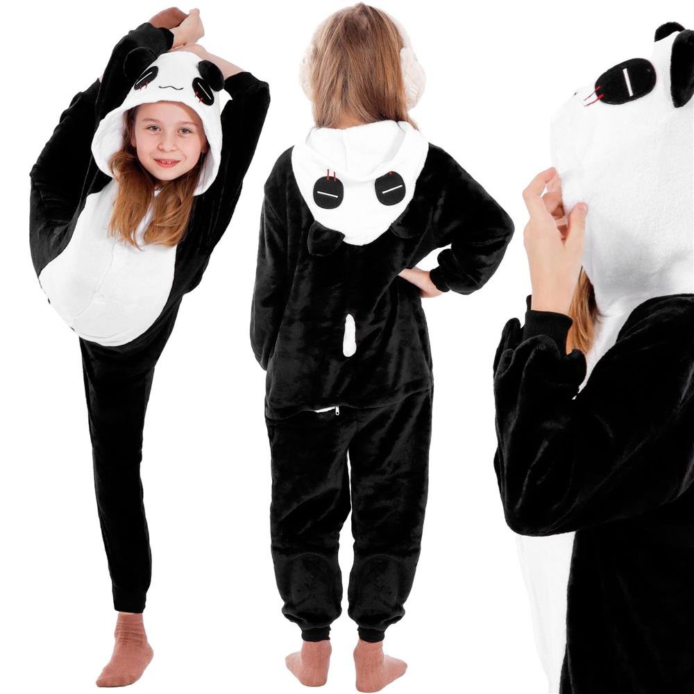 Pijama tip salopeta pentru copii, model panda, marime 125-140cm - imagine 10