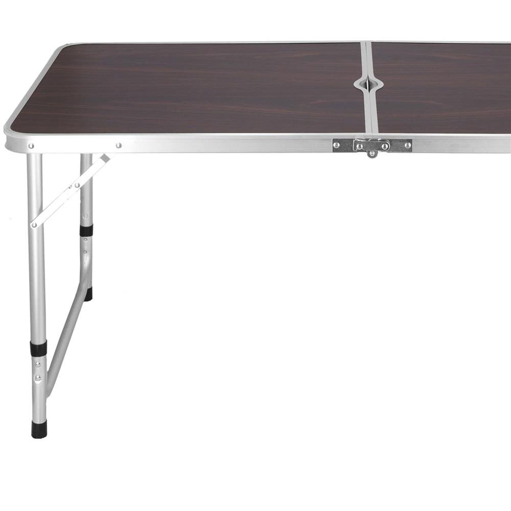 Set masa camping pliabila blat MDF cu 4 scaune, 120x60x60/70cm, Maro Negru - imagine 19