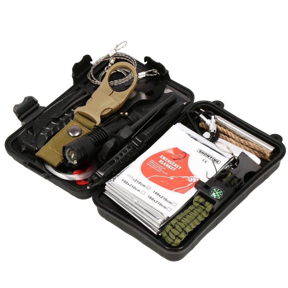 Kit de supravietuire turistic multifunctional camping, vanatoare, pescuit, 21 piese - imagine 30