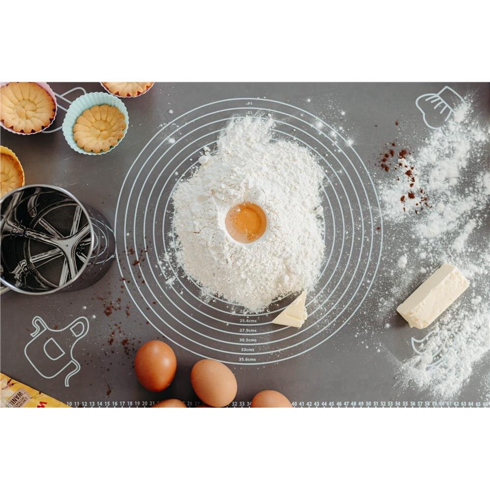 Plansa din silicon alimentar de framantat aluat, rezistenta la temperaturi ridicate, 65x45cm, gri - imagine 25