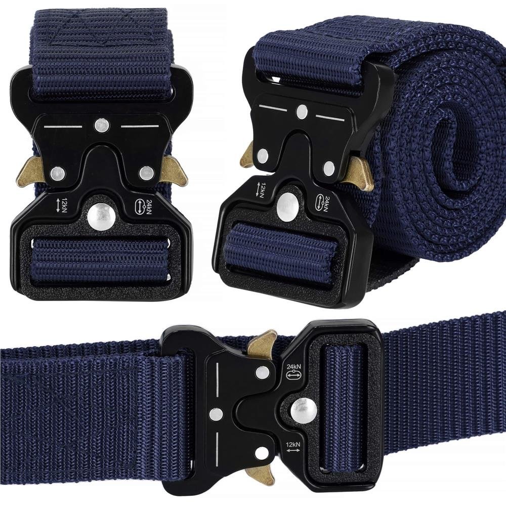 Curea centura Tactical Combat pentru barbati 3.5 x 125 cm, rezistent, albastru inchis - imagine 19