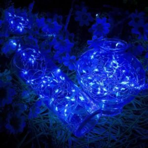 (DL) Instalatie lumina decorativa cu 300 LED-uri, telecomanda, 30m, iluminare albastra