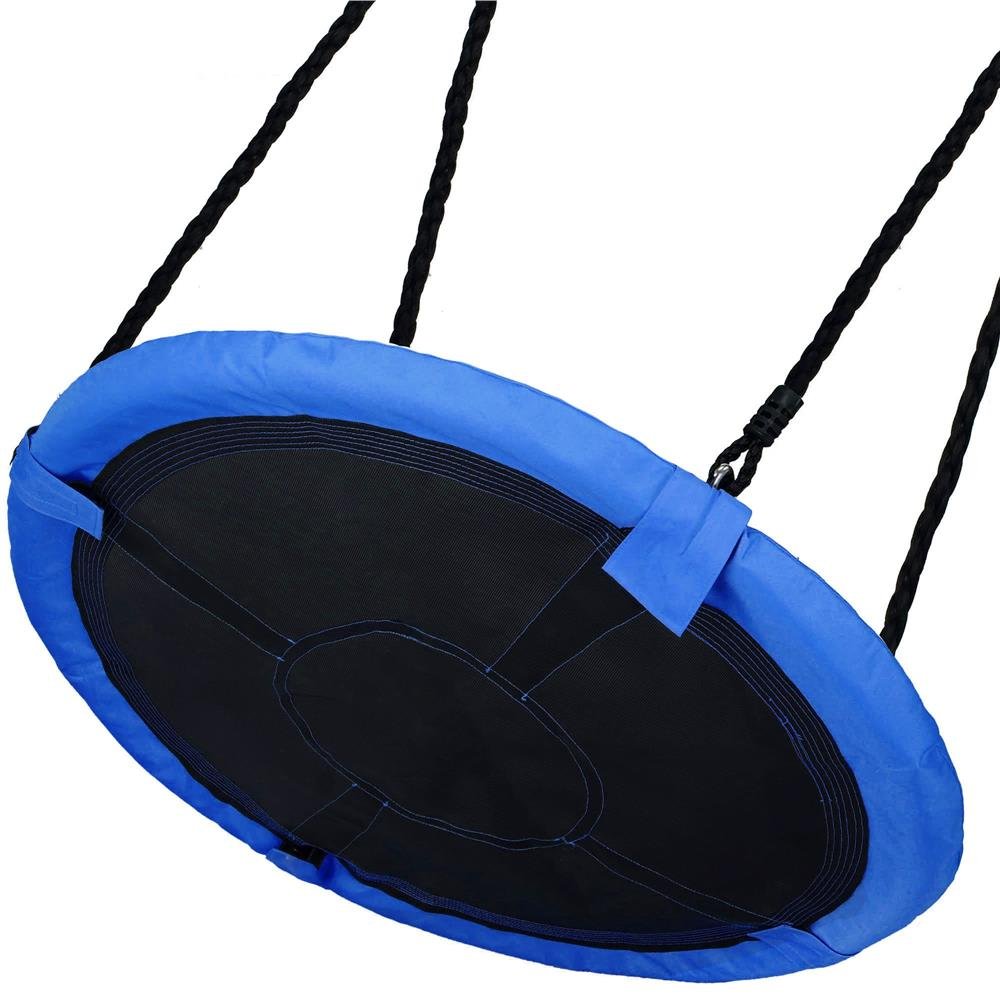 Leagan tip cuib Sersimo NS24, diametru 110cm, inaltime reglabila, pentru exterior, sarcina 150 kg, Albastru Negru - imagine 14
