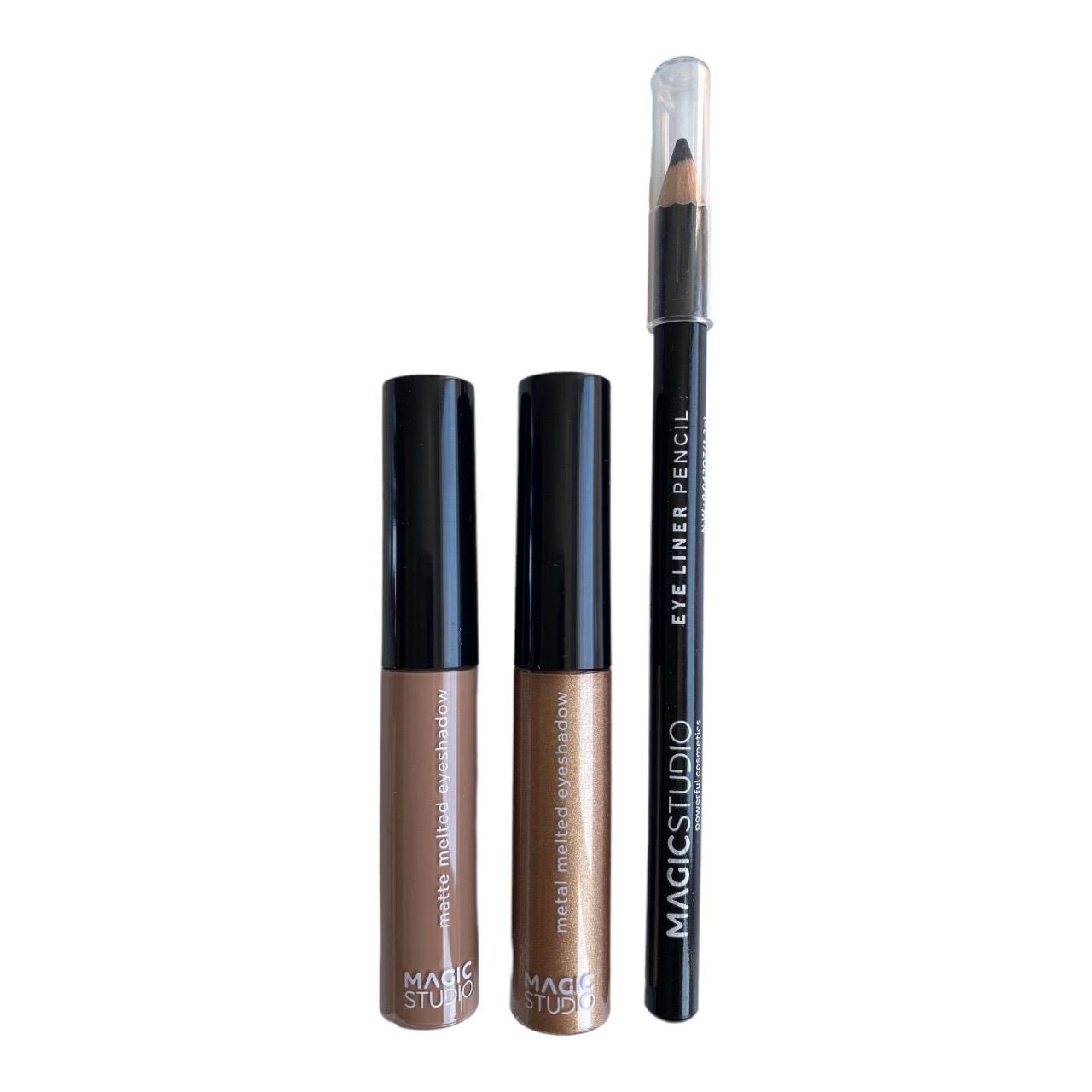 Set creion si fard lichid de pleoape Matte & Metal Magic Studio Nude 60751N2 - imagine 3