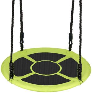 Leagan tip cuib Sersimo NS22, diametru 110cm, inaltime reglabila, pentru exterior, sarcina 150 kg, Verde Negru