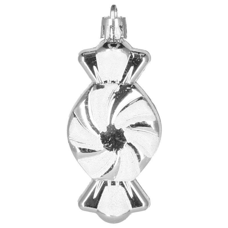Set globuri si decoratiuni de Craciun, 77 piese, diverse dimensiuni, argintiu - imagine 10