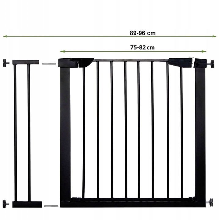 Poarta de siguranta Safety Gate pentru scari, ajustabila 89-96 cm, din otel, neagra - imagine 2