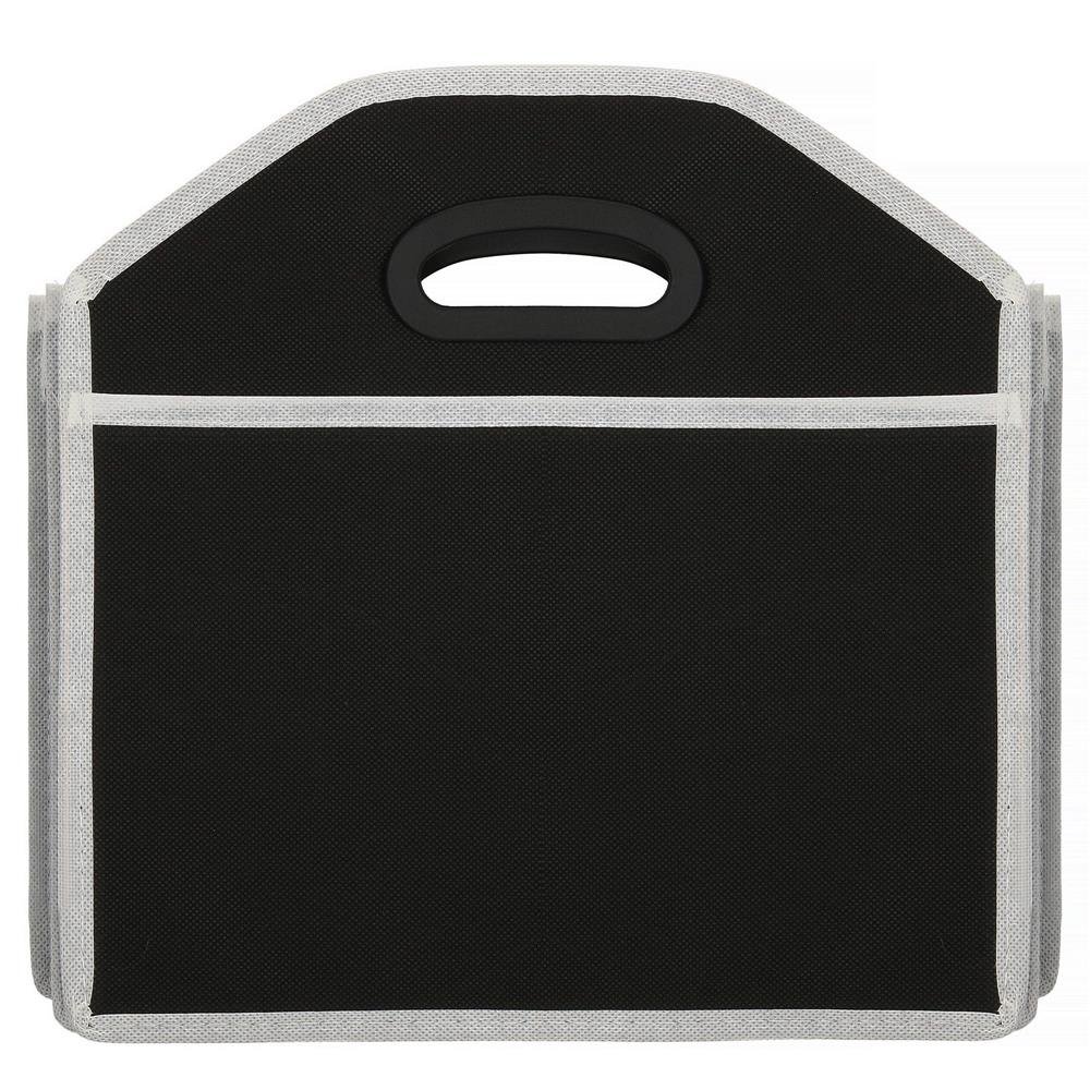 Organizator dulap Sersimo tip lada, 3 compartimente, textil, negru - imagine 4