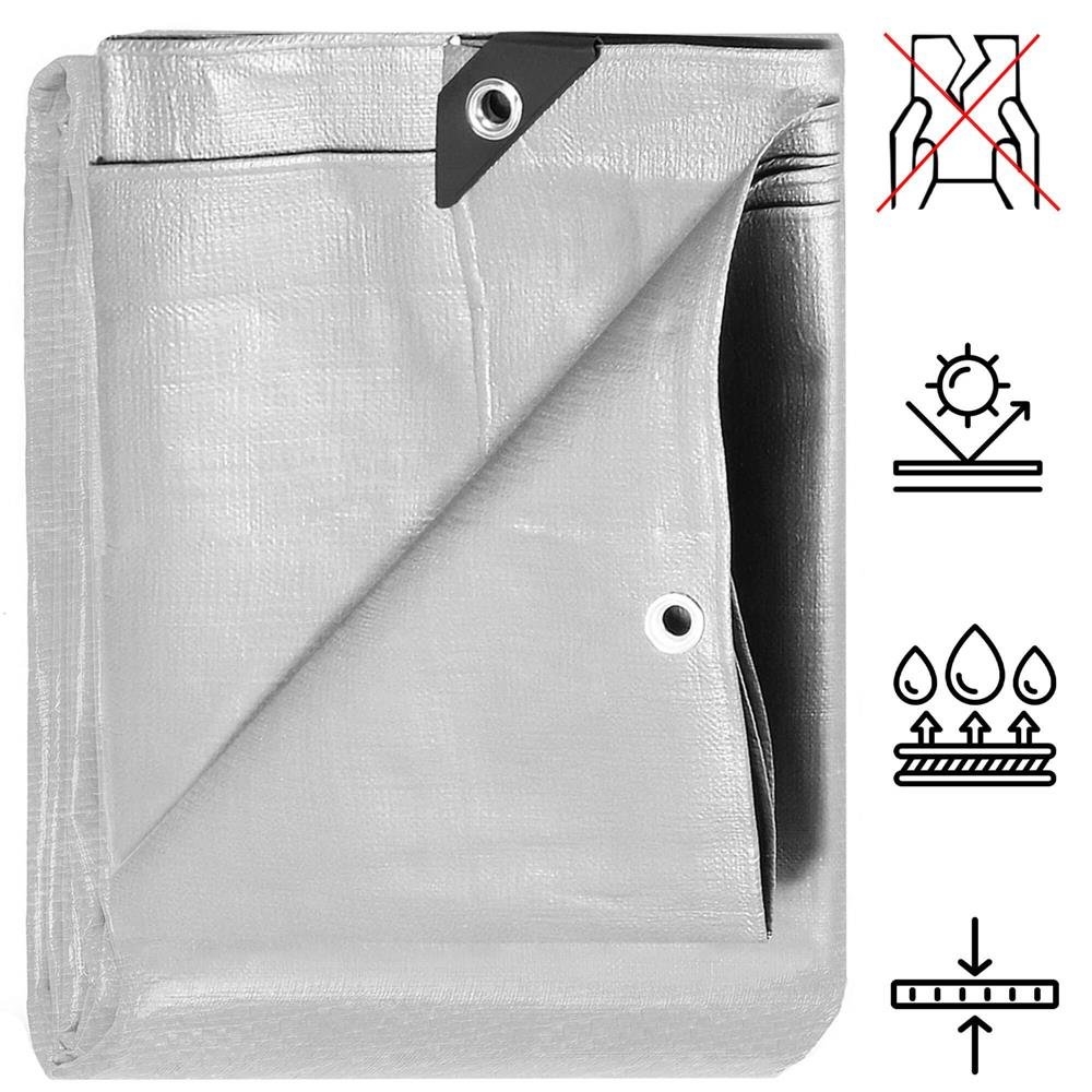 Prelata din polietilena impermeabila laminata, 270g/m2, 3x3m, gri - imagine 16
