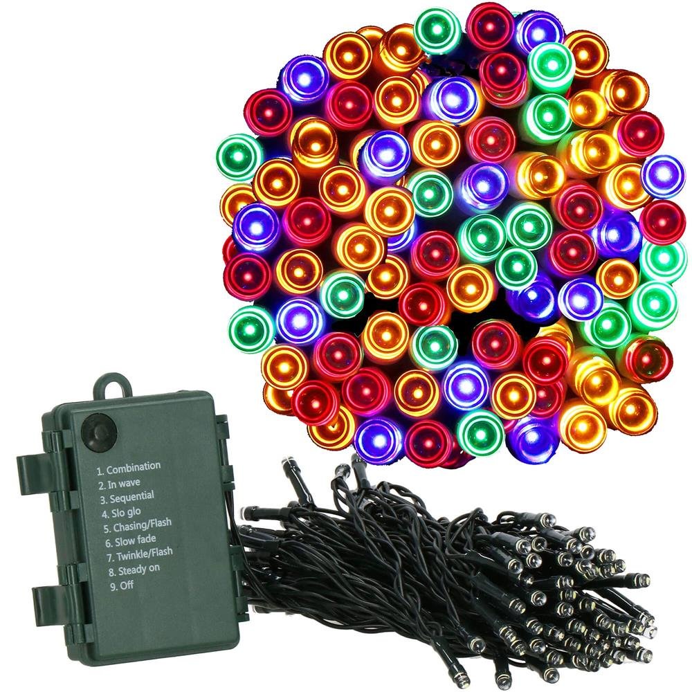 Instalatie lumini de exterior pentru gradina, 5 metri, 50 LED-uri, cu baterii, multicolor - imagine 4