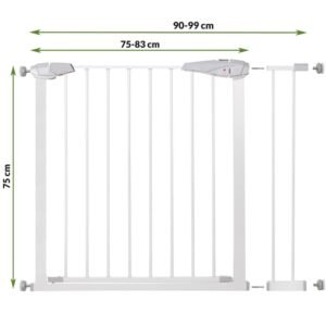 Poarta de siguranta Safety Gate pentru scari, ajustabila 90-99 cm, din otel, alba