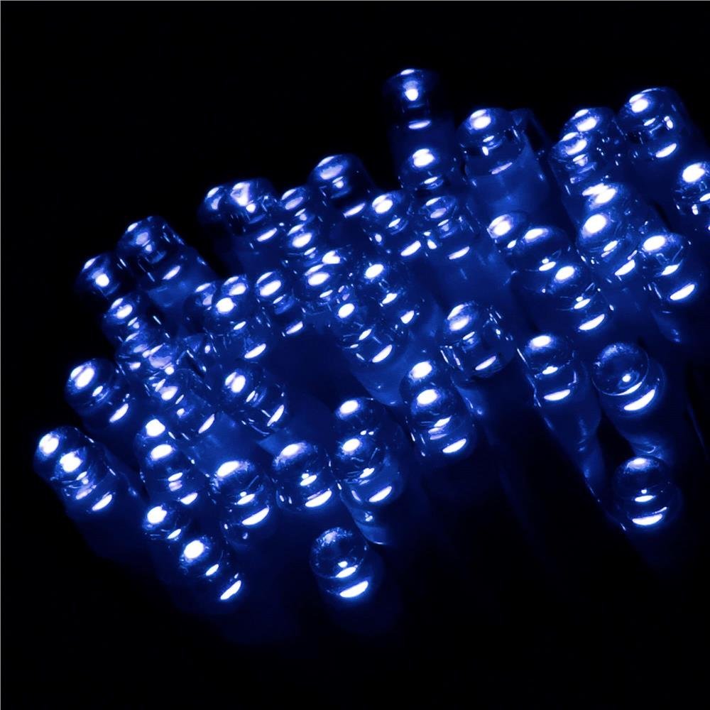Instalatie lumini de exterior pentru gradina, 10 metri, 100 LED-uri, cu baterii, albastru - imagine 5