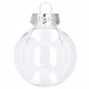 Set globuri de Craciun Inedit, 30 bucati, 6cm, transparente si albastru