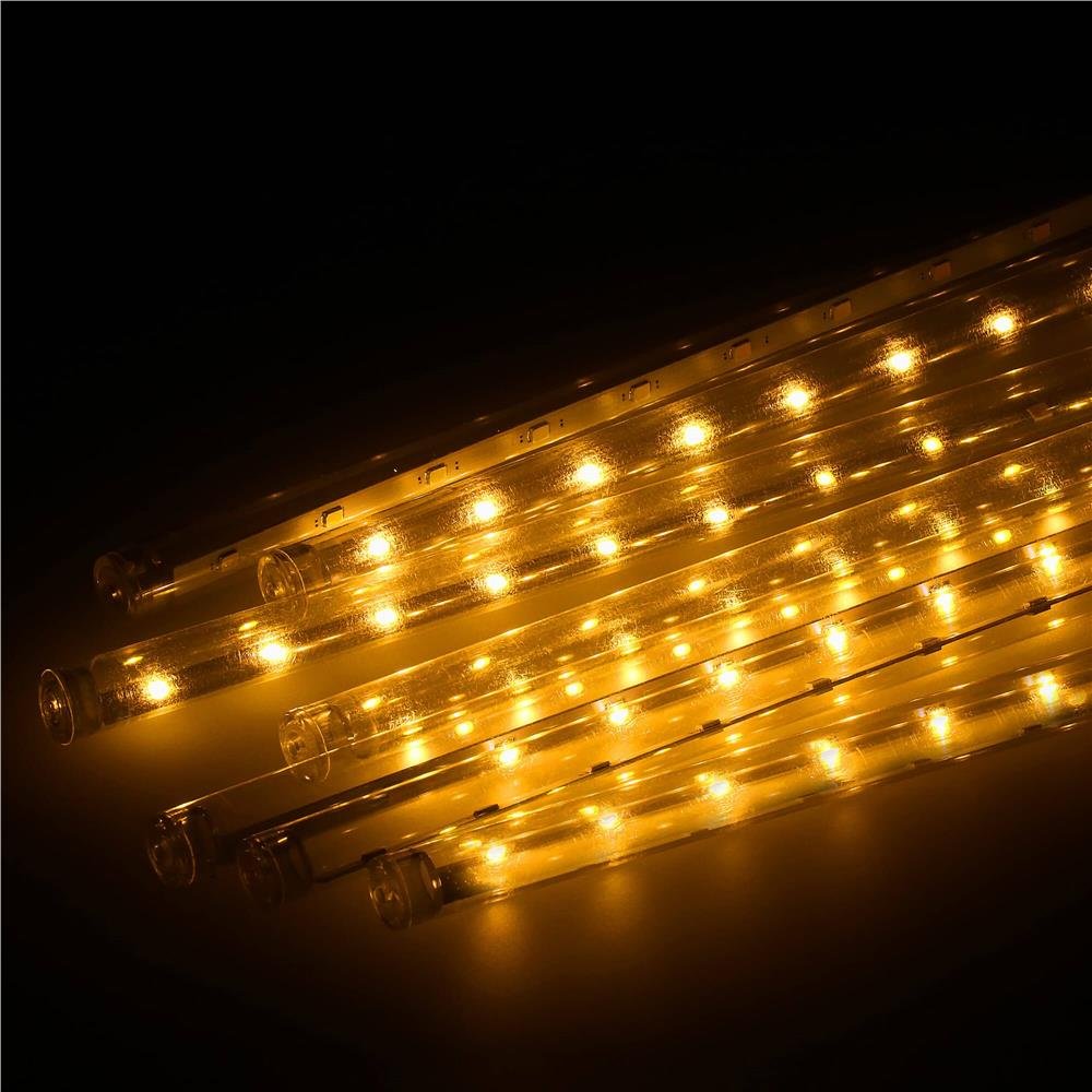 (DL) Instalatie de Craciun, 8 tuburi, 30cm, 144 LED, ploaie de meteoriti, galben - imagine 8