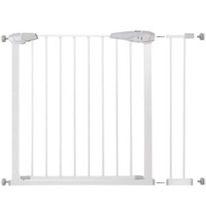 Poarta de siguranta Safety Gate pentru scari, ajustabila 90-99 cm, din otel, alba