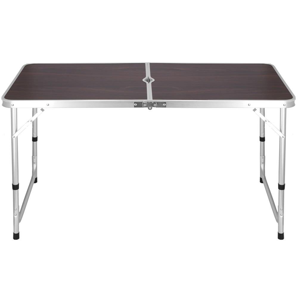 Set masa camping pliabila blat MDF cu 4 scaune, 120x60x60/70cm, Maro Negru - imagine 12