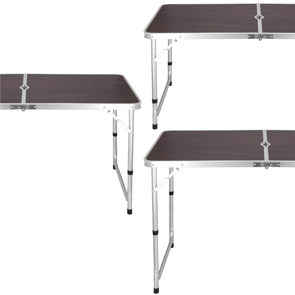 Set masa camping pliabila blat MDF cu 4 scaune, 120x60x60/70cm, Maro Negru - imagine 4