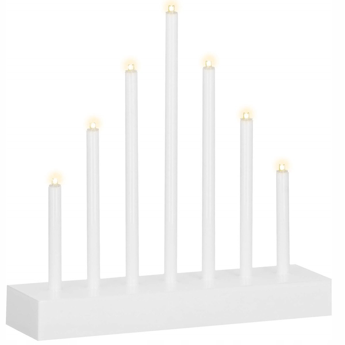 Sfesnic de Advent cu 7 lumanari LED, lumina alb cald, alimentare cu baterii, 21x20 cm - imagine 12