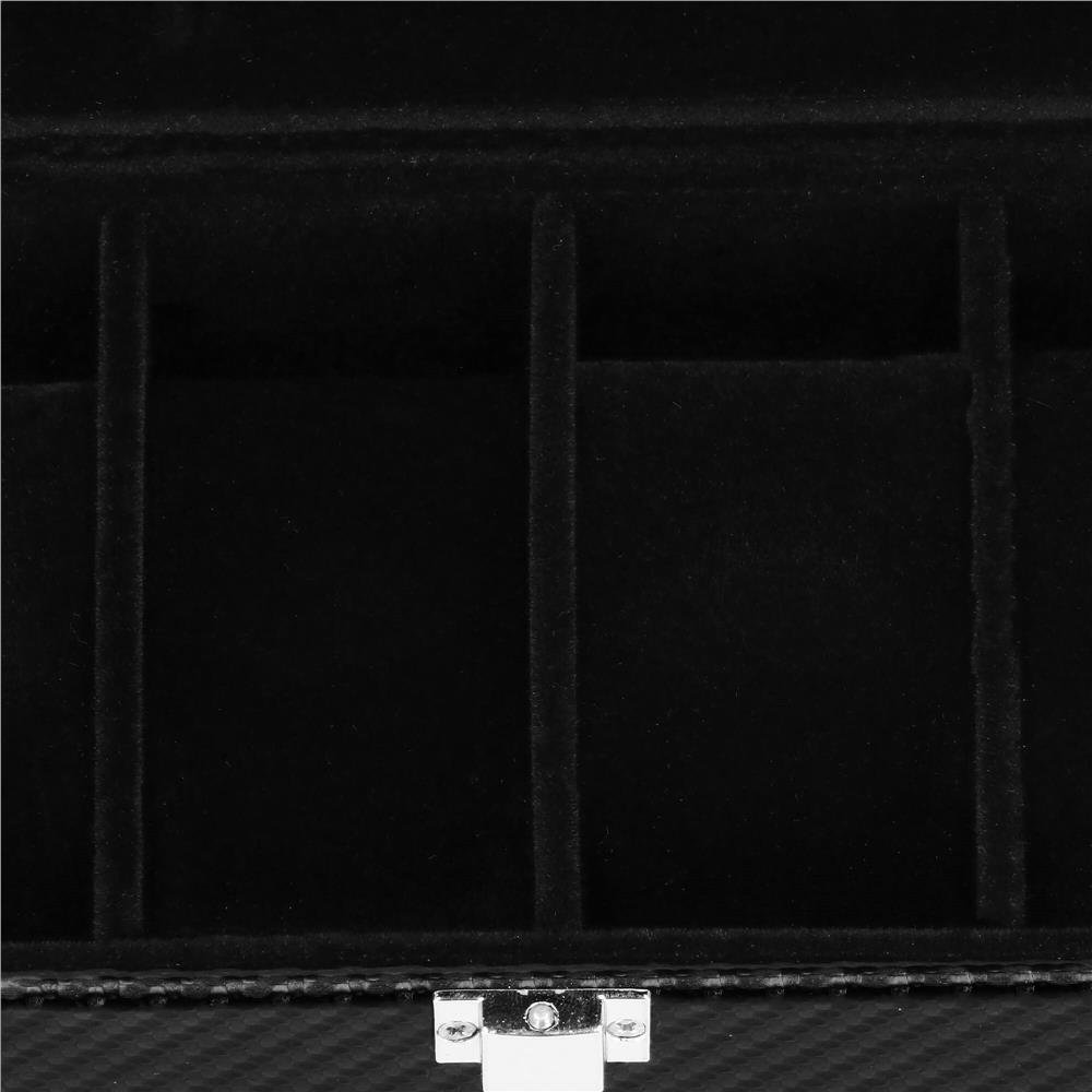 Cutie depozitare si organizare ceasuri, MDF, piele ecologica, 20,5x11x8cm, negru sarpe - imagine 18