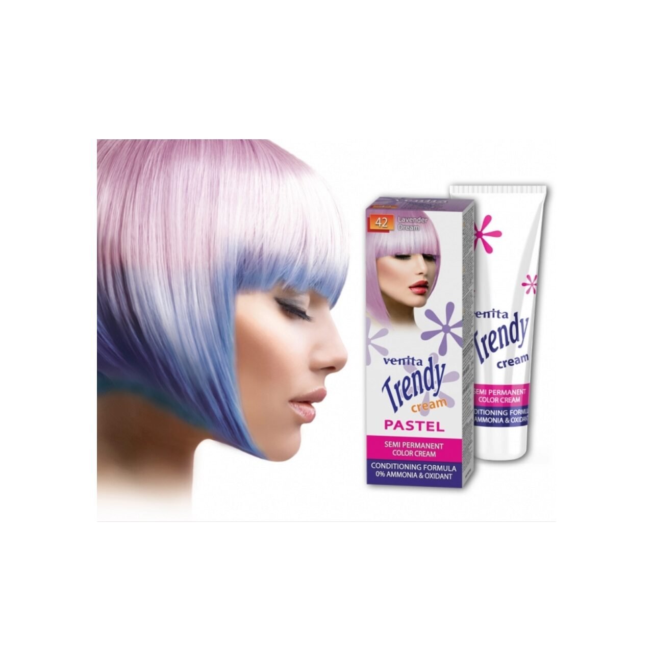 Vopsea de par semipermanenta, Trendy Cream Ultra, Venita, Nr. 35, Azure blue - imagine 5