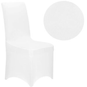 Husa pentru scaune de evenimente, marime universala, poliester si spandex, alb